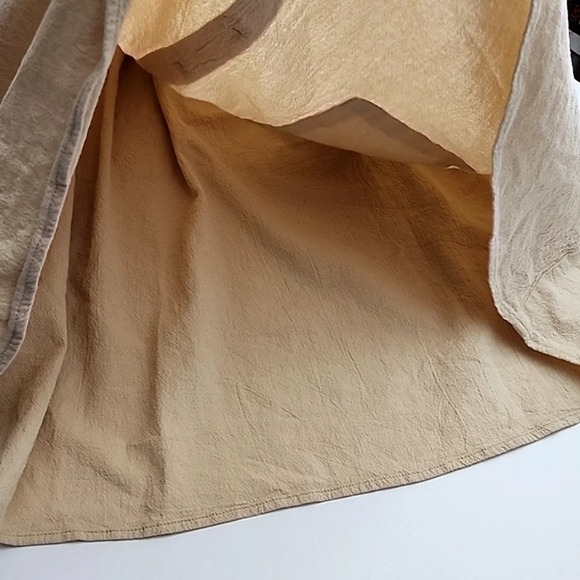 Zaful Women's Tan  Smocked Mock Button Cami Pocket Dress Size 8 - Picture 7 of 11